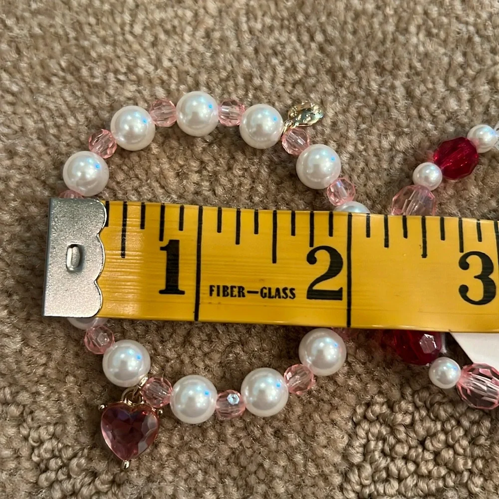 NWT J. Crew Kids 2 Beaded Valentine Bracelets, OS